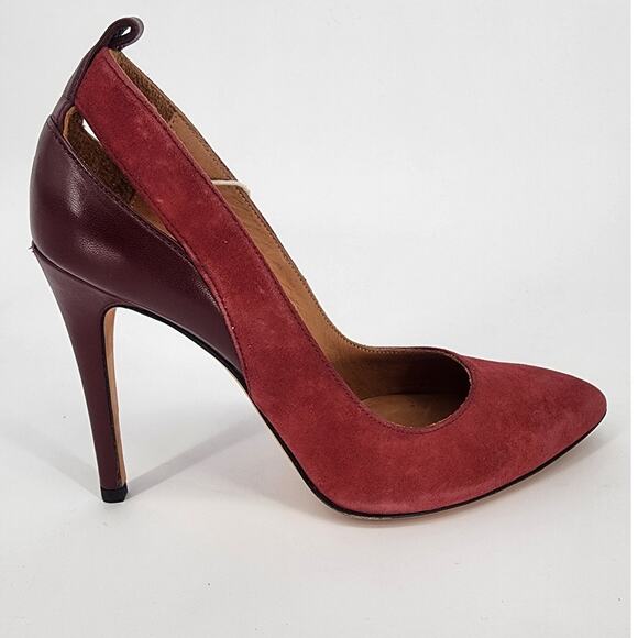 IRO Burgundy Suede/Leather Pumps Women's Size 37 (US 6.5) - Picture 3 of 15